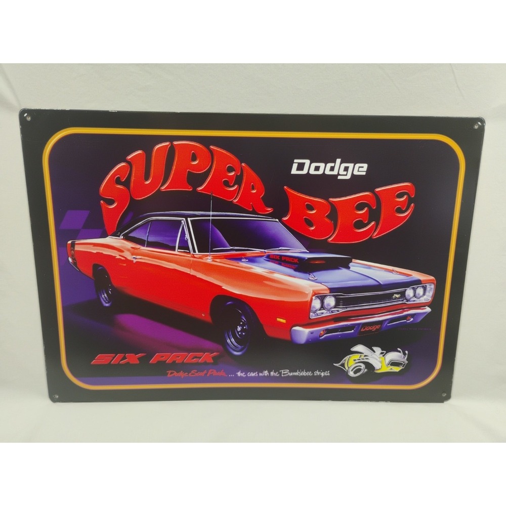 Dodge Super Bee Six Pack Metal Sign Man Cave Room Decor Classic‎ 17 x 12.75 in